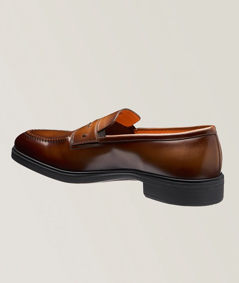 Easy Burnished Leather Penny Loafers