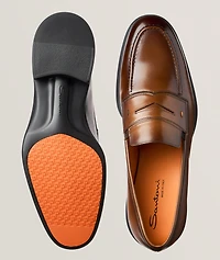 Easy Burnished Leather Penny Loafers
