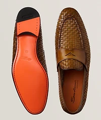 Carlos Woven Leather Loafers