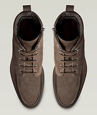 Suede Shearling Lined Lug Boots
