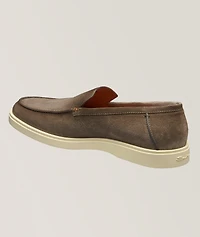 Apron Stitch Suede Loafers