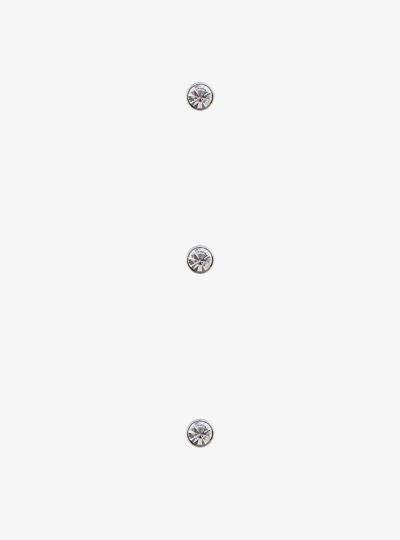 Steel Basic CZ Nose Stud 3 Pack
