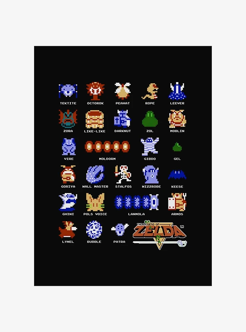 Nintendo Pixelated Legend of Zelda Enemies T-Shirt