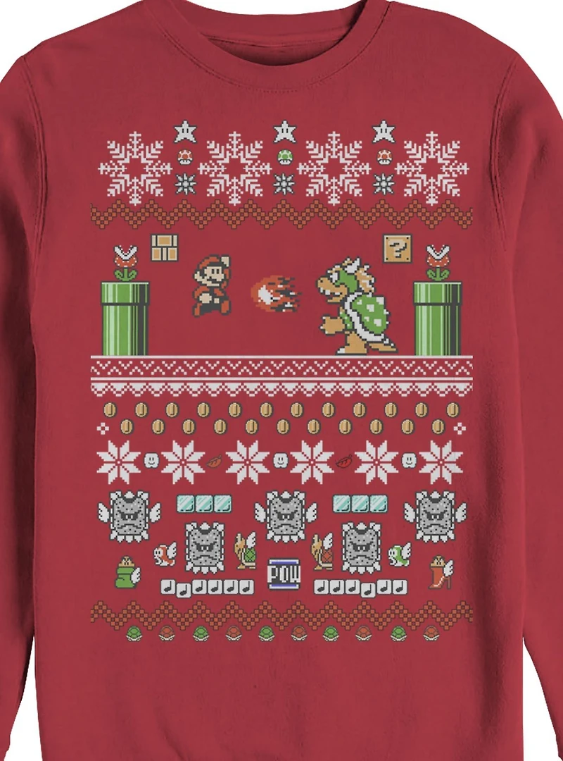Nintendo Mario and Bowser Ugly Christmas Sweater Sweatshirt