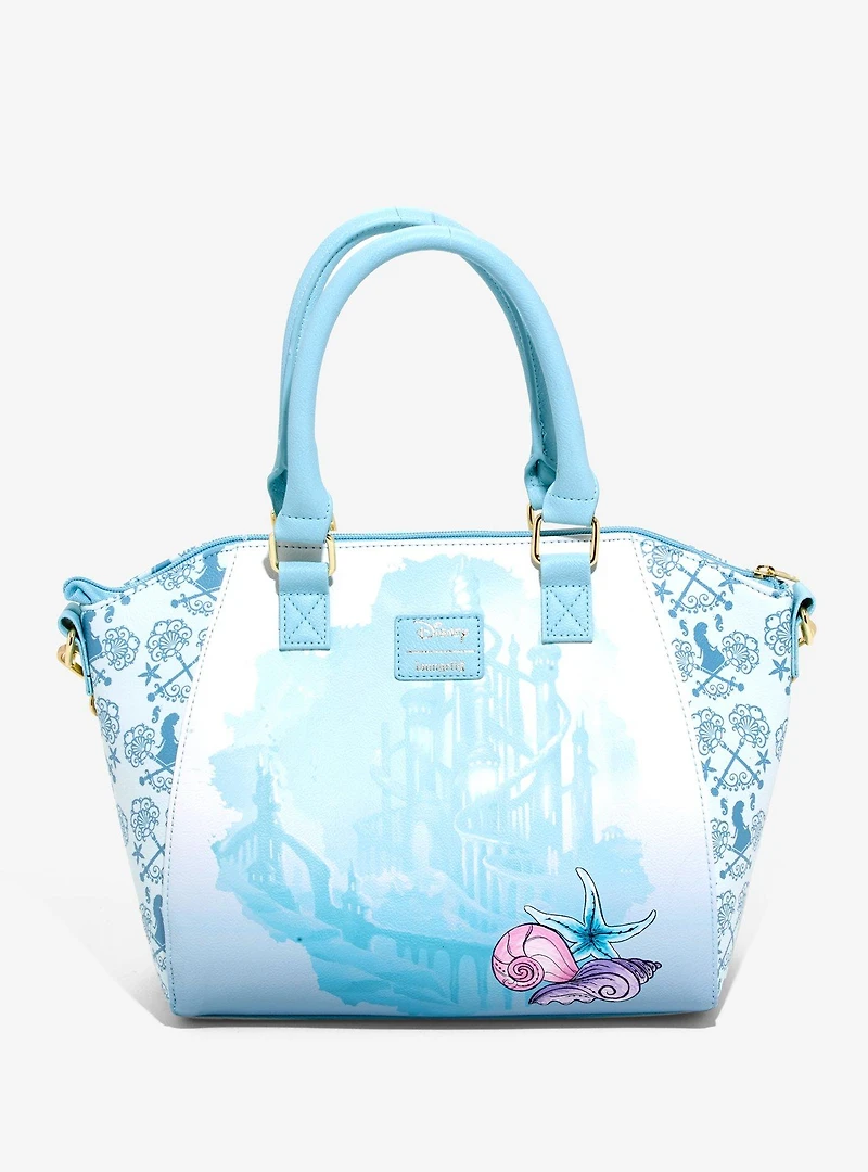 Loungefly Disney The Little Mermaid Blue Watercolor Satchel Bag