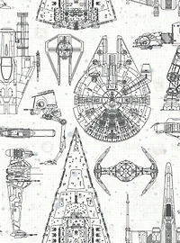 Star Wars Blueprint Peel & Stick Wallpaper