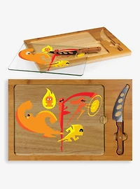 Disney Pixar The Incredibles Glass Top Serving Tray & Knife Set