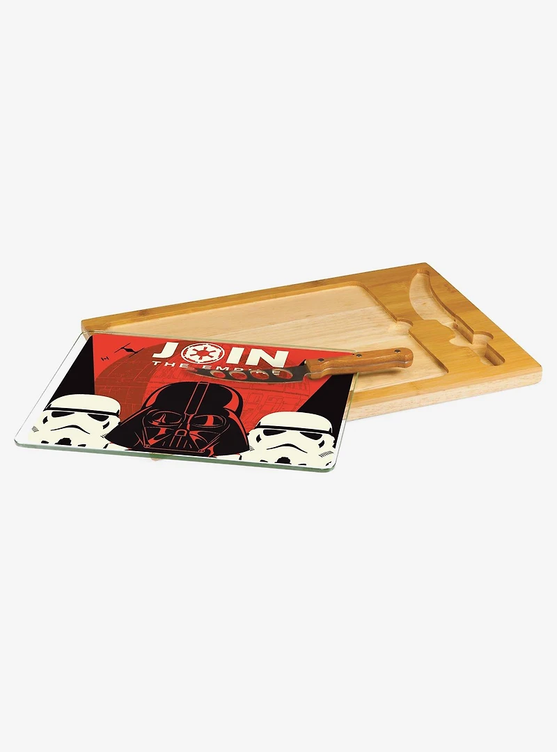 Star Wars Empire Icon Glass Top Serving Tray & Knife Set