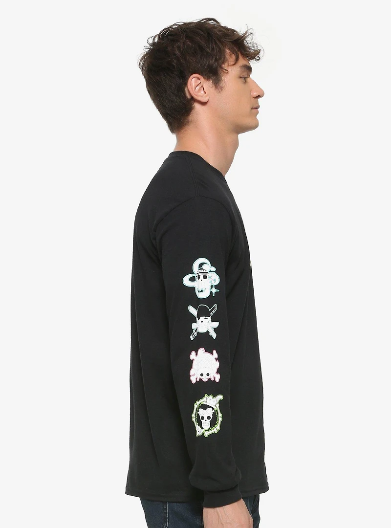 One Piece Straw Hat Pirates Symbols Long Sleeve T-Shirt