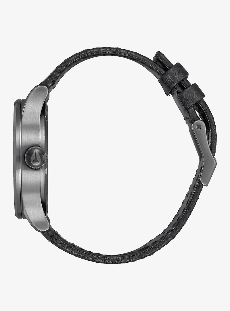 Nixon Sentry Leather Gunmetal and Black Watch