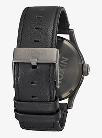 Nixon Sentry Leather Gunmetal and Black Watch