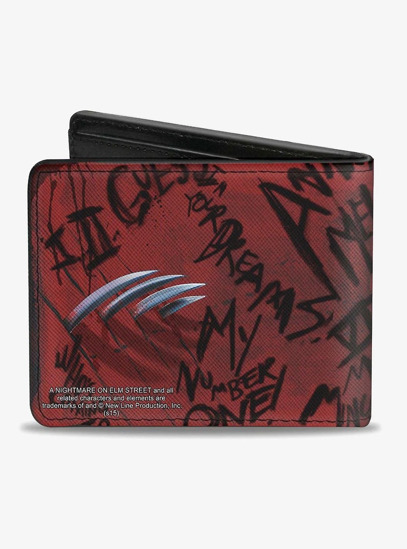 A Nightmare On Elm Street Freddy Pose With Quotes Bi-Fold Wallet