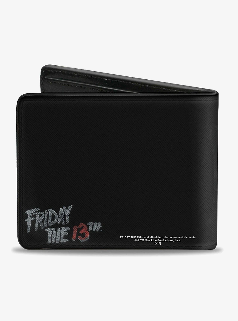 Friday The 13th Jason Mask Close Up Bi-Fold Wallet
