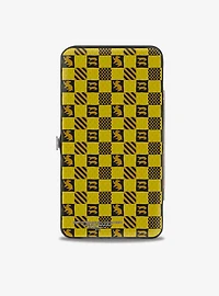 Harry Potter Hufflepuff Crest Heraldry Checkers Hinged Wallet