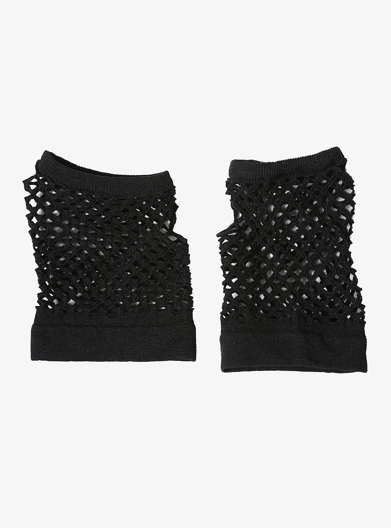 Black Fishnet Fingerless Gloves