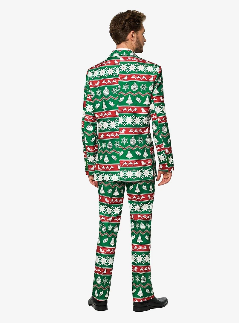 Suitmeister Men's Christmas Green Nordic Suit