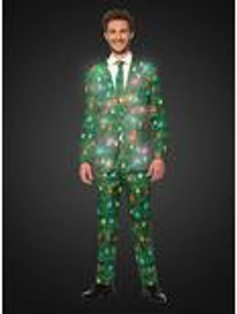Suitmeister Men's Christmas Green Tree Light Up Suit