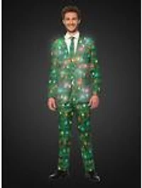 Suitmeister Men's Christmas Green Tree Light Up Suit