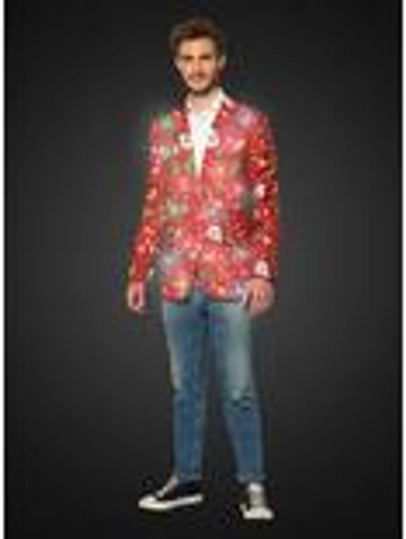 Suitmeister Men's Christmas Red Icons Light Up Blazer