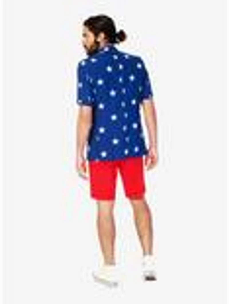 OppoSuits Men's Short Stars And Stripes Americana Suit