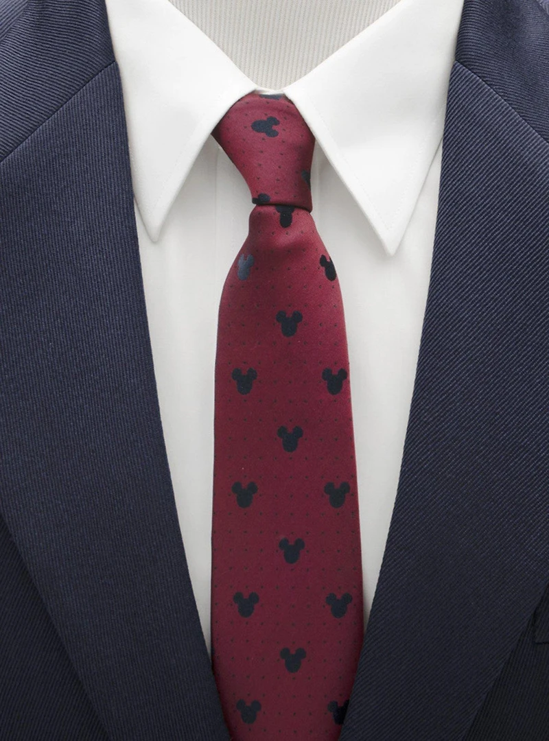 Disney Mickey Mouse Red Pin Dot Tie