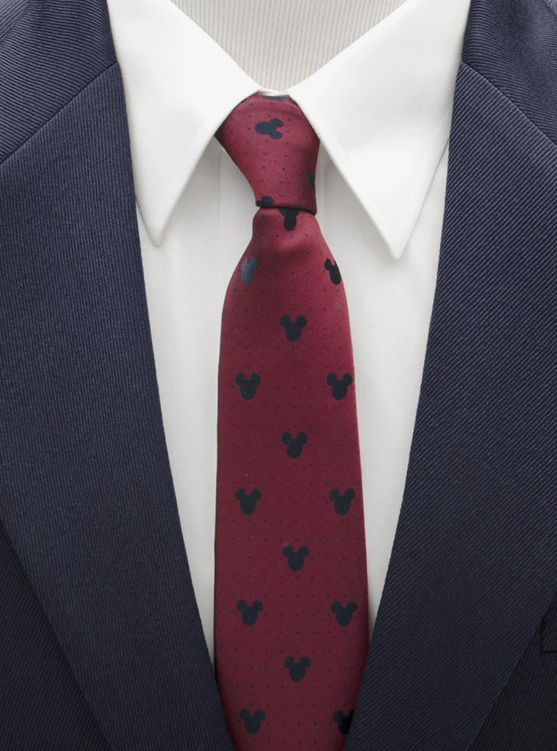Disney Mickey Mouse Red Pin Dot Tie