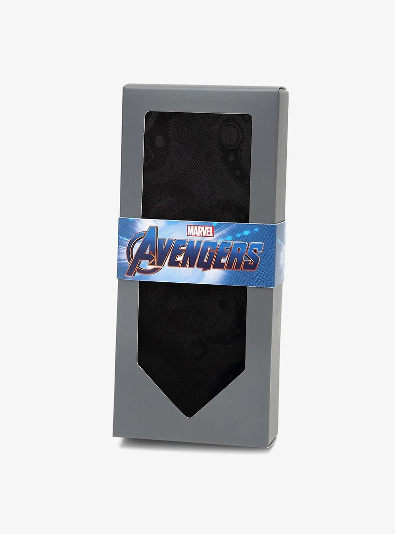 Marvel Avengers Paisley Icons Print Black Tie