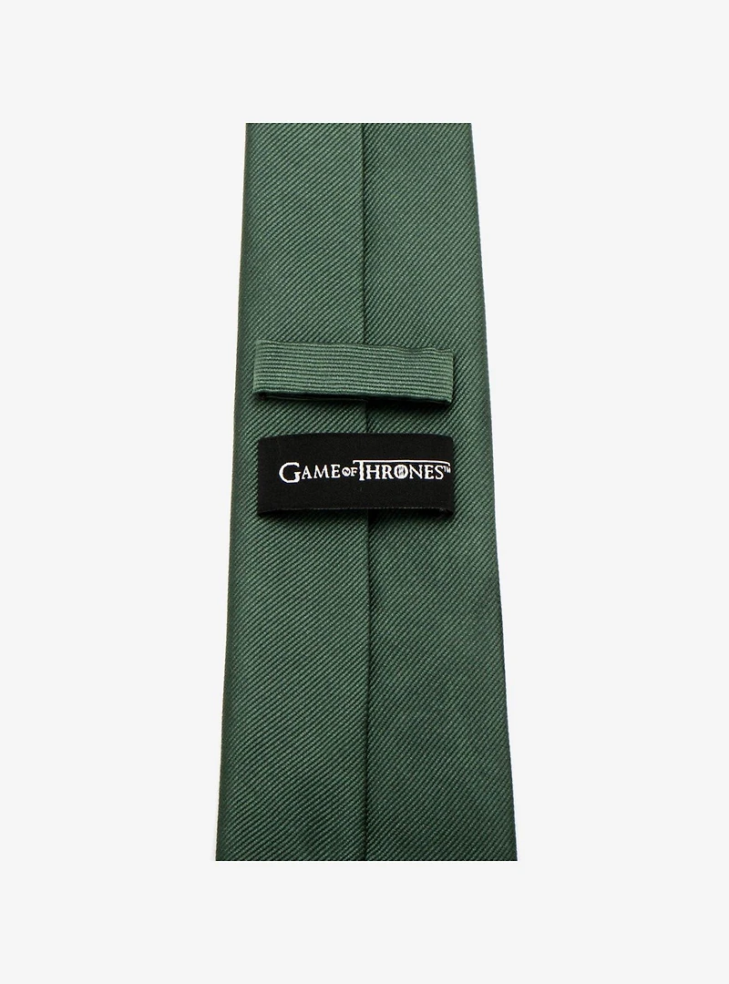 Game Of Thrones Stark Direwolf Green Tie