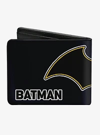 DC Comics Batman Black And White Bat Logo Close Up Bi-fold Wallet