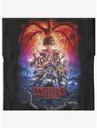 Stranger Things Group Pumpkins Poster Womens T-Shirt