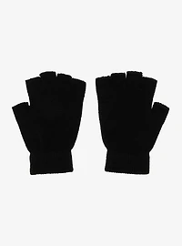 Black Pierced Fingerless Gloves