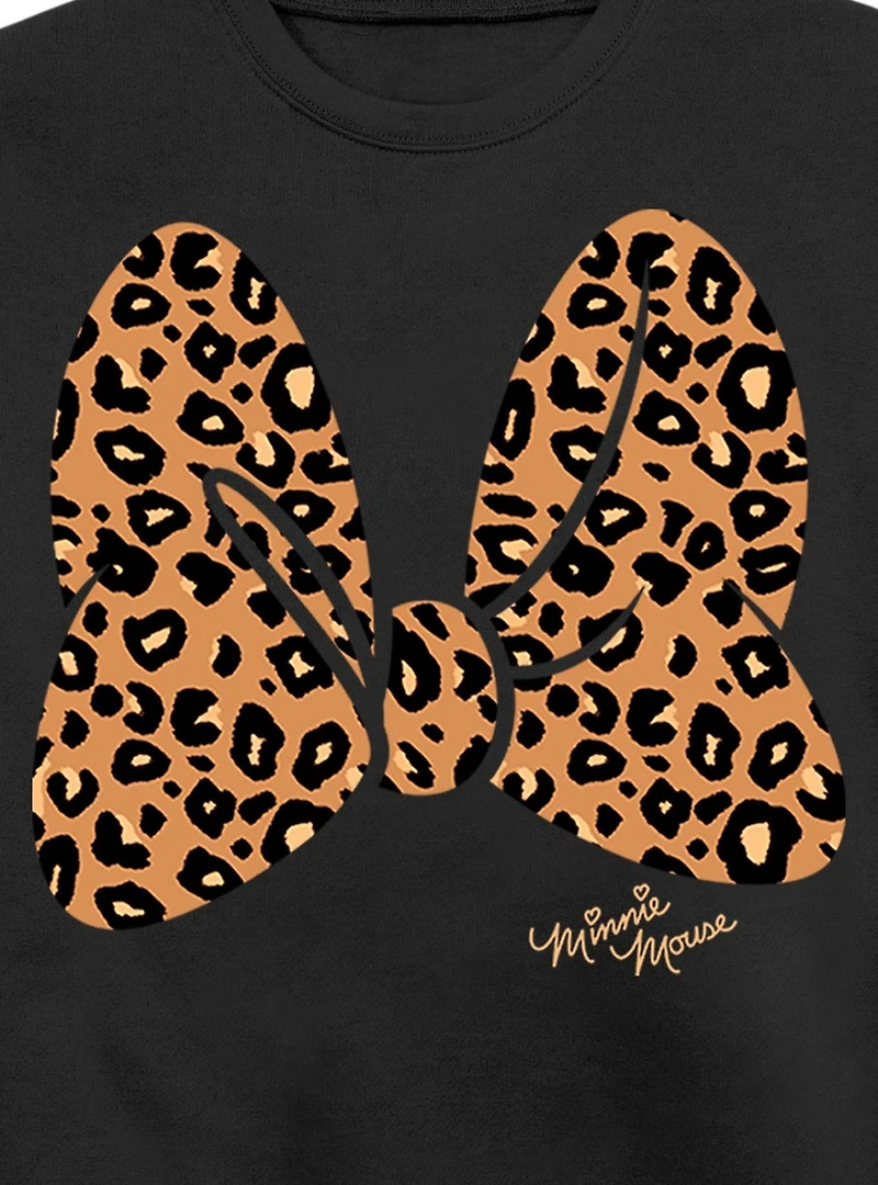Disney Mickey Mouse Animal Print Bow Sweatshirt