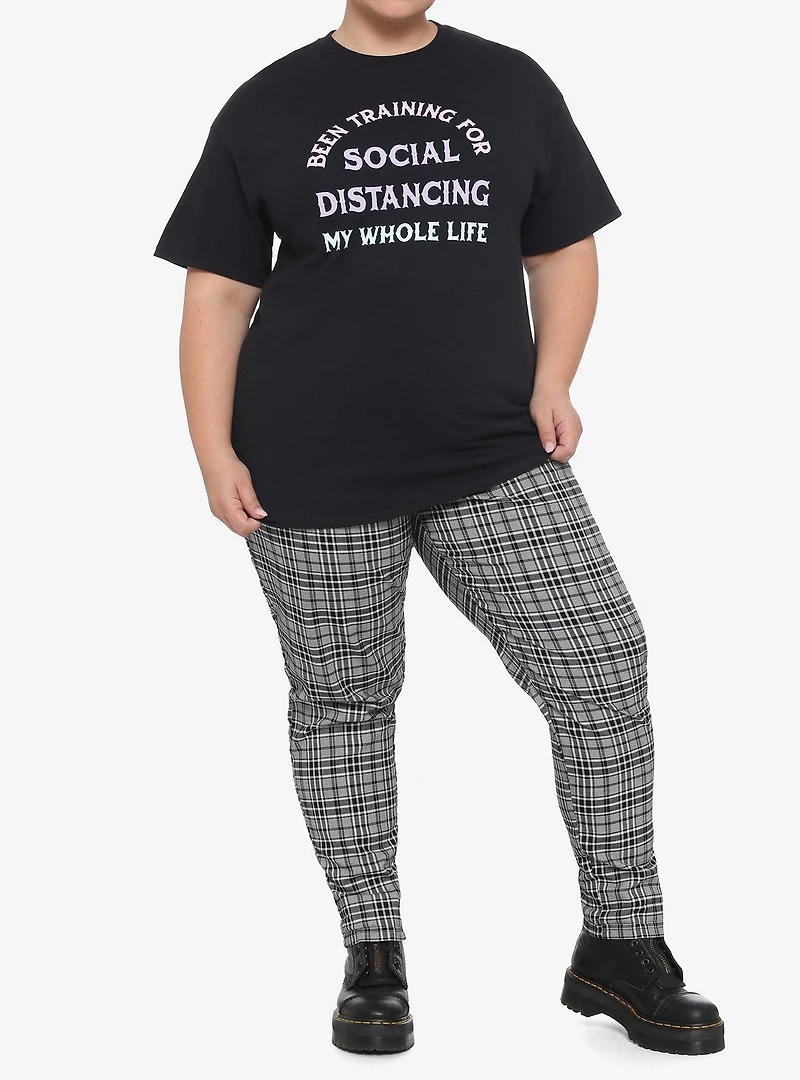 Social Distancing Training Boyfriend Fit Girls T-Shirt Plus Size