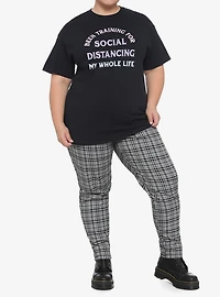 Social Distancing Training Boyfriend Fit Girls T-Shirt Plus Size