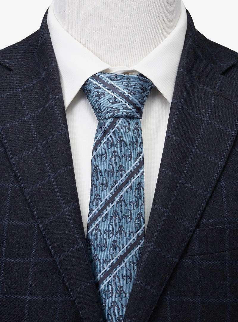 Star Wars The Mandalorian Mando Navy Stripe Tie