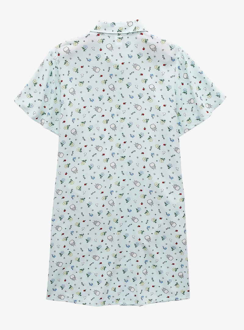 Her Universe Studio Ghibli My Neighbor Totoro Allover Print Button-Front Dress