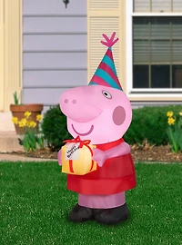 Peppa Pig With Birthday Cake Inflatable Décor
