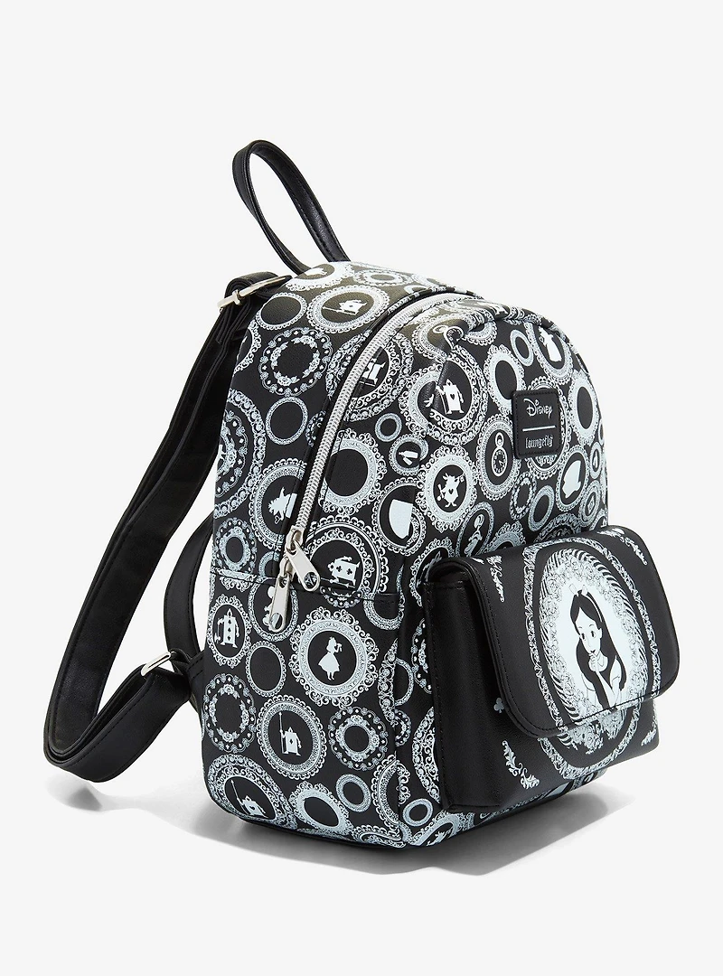 Loungefly Disney Alice In Wonderland Black & White Mini Backpack