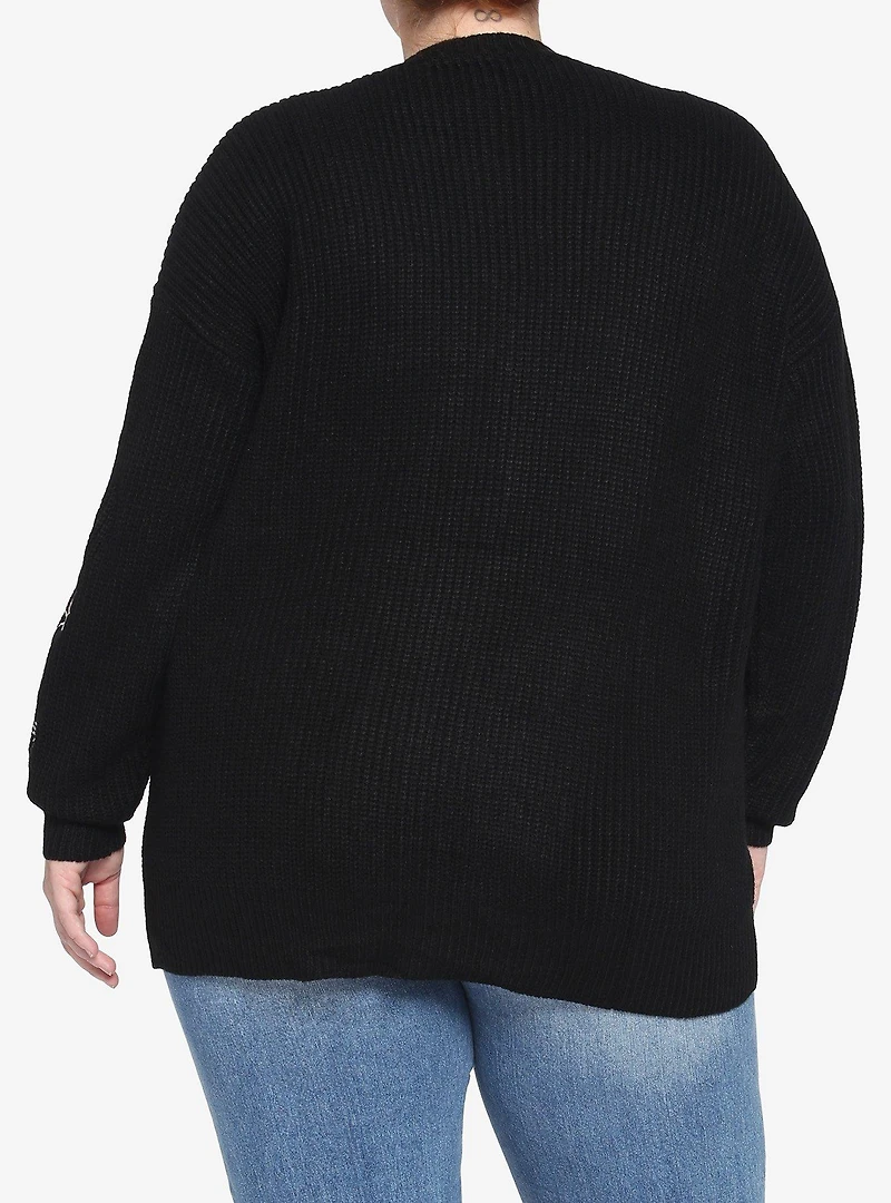 Mushroom Floral Embroidered Girls Cardigan Plus Size