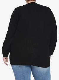 Mushroom Floral Embroidered Girls Cardigan Plus Size