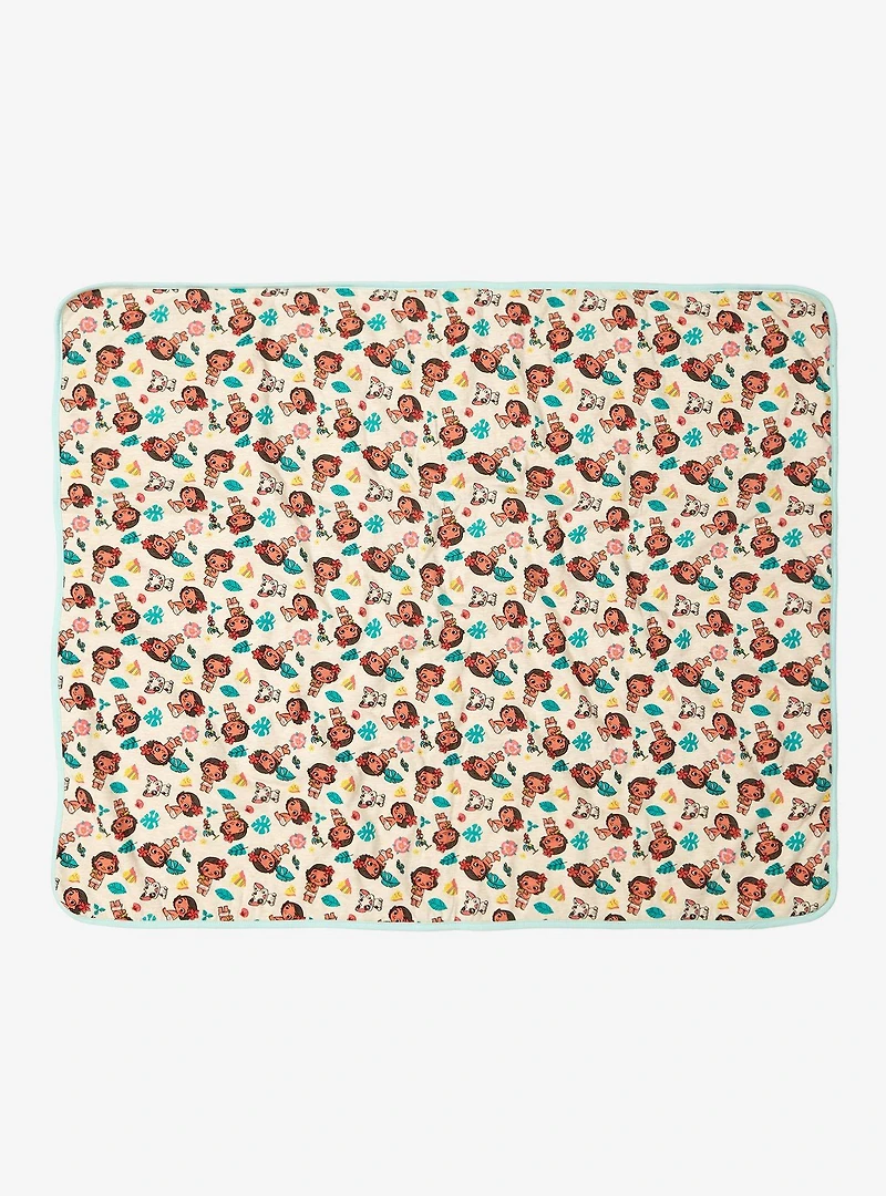 Disney Moana Tropical Icons Allover Print Baby Blanket - BoxLunch Exclusive