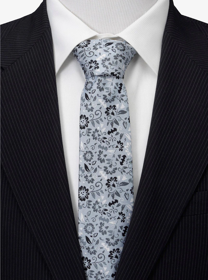 DC Comics Batman Patterned Floral Blue Tie