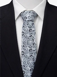 DC Comics Batman Patterned Floral Blue Tie