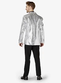 Silver Sequin Party Blazer