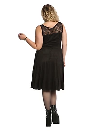 Black Lace-Up Sweetheart Sleeveless Dress Plus Size