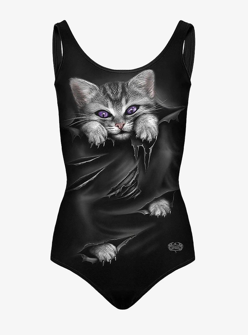 Black Cat Scoop Back Swimsuit