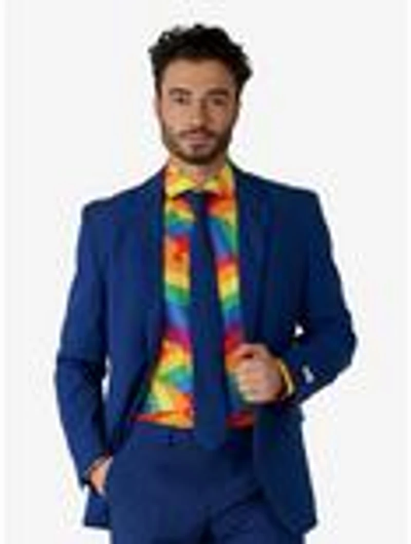 Zig Zag Rainbow Woven Button-Up