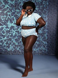 Disney Alice Wonderland Icons High-Waisted Swim Bottoms Plus