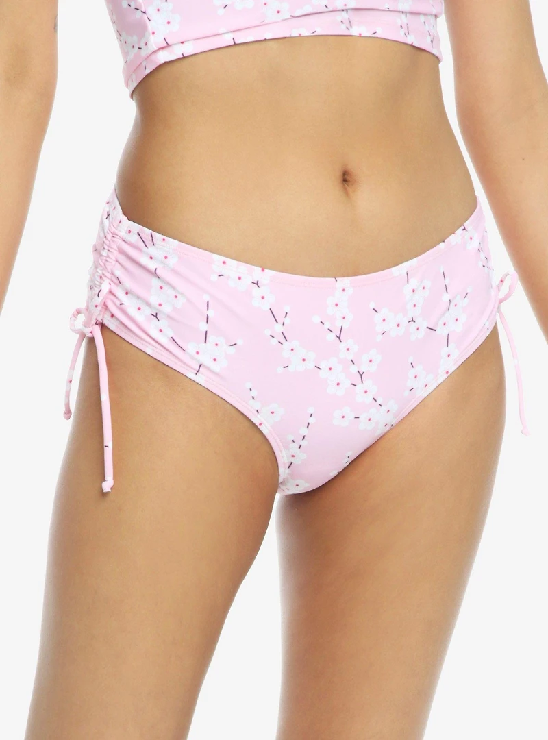 Cherry Blossom Cinched Swim Bottoms