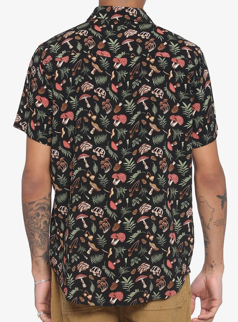 Mushroom Woods Woven Button-Up